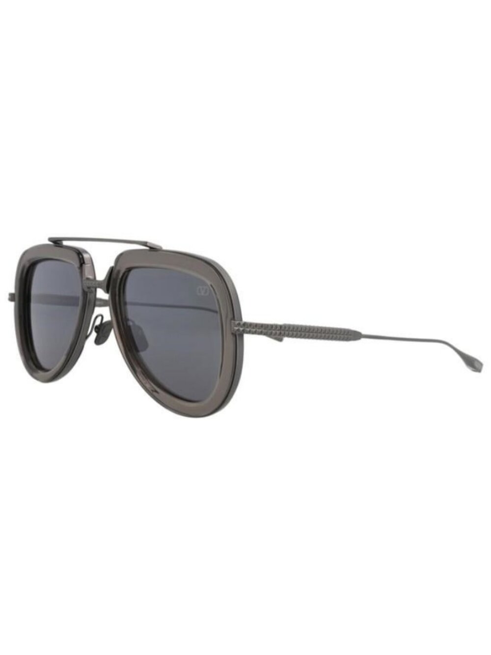 New Valentino Unisex Aviator Black Black Grey Fashion Designer Sunglasses